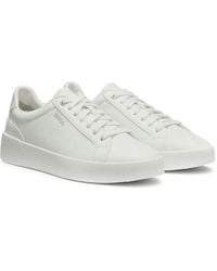 HUGO - Logo-Plaque Low-Top Sneakers - Lyst