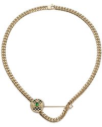 Balmain - 18kt Yellow Gold Emblem Tie Pin Necklace - Lyst