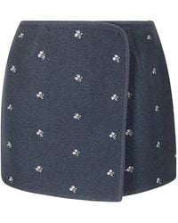 Rier - Falda Corta Con Detalle Floral - Lyst