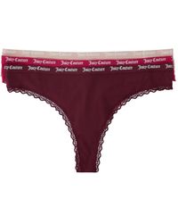Juicy Couture - Ribbed Lace-Trim Brief (Set Of Three) - Lyst