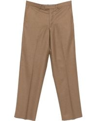 Emporio Armani - Pressed-Crease Front-Fastening Trousers - Lyst