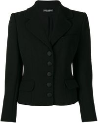 Abrigo corto con estampado en cursiva de Dolce & Gabbana de color Negro Mujer Ropa de Abrigos de Abrigos cortos 