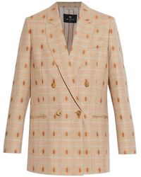 Etro - Geruite Blazer - Lyst