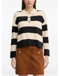 Pedro Del Hierro Madrid - Striped Polo-Collar Sweater - Lyst