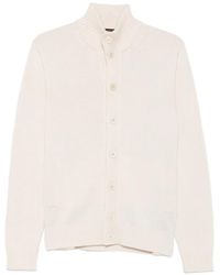 Zanone - Ribbed-Knit High-Neck Wool Cardigan - Lyst