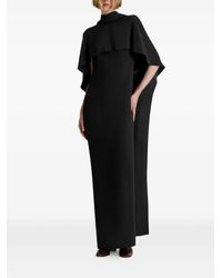 Alberta Ferretti - Cape-Overlay Open-Back Maxi Dress - Lyst
