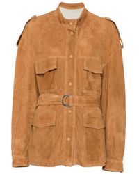 Cassell - Sahariana Belted Suede Jacket - Lyst