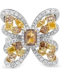 HYT Jewelry - 18Kt Gelb- Und Weißgoldring Mit Diamant - Lyst