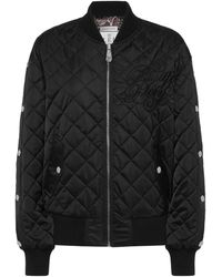 Philipp Plein - Nylon Oversize Bomber Matelasse Diamond Signature - Lyst