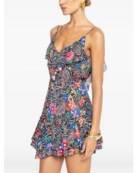 Nissa - Ruffled Viscose Mini Dress - Lyst