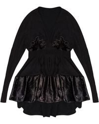 Lanvin - Lace V-Neck Flared Top - Lyst