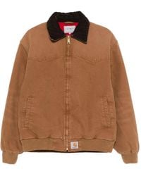 Carhartt - Og Santa Fe Zip Corduroy-Collar Jacket - Lyst