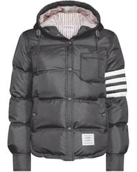 Thom Browne - Shiny Ripstop Lightweight Down Filled 4-Bar Jacket - Lyst