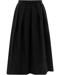 Sandbeige - Pleated Midi Skirt - Lyst