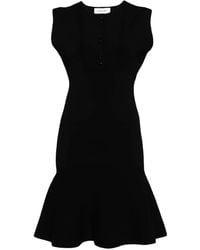 Yves Salomon - Peplum-Hem Midi Dress - Lyst