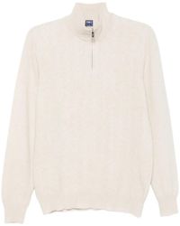 Fedeli - Chevron-Knit Quarter-Zip Sweater - Lyst