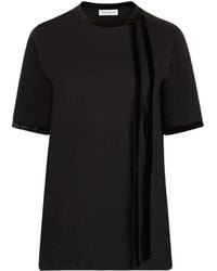 Nina Ricci - Velvet-Trimmed Short-Sleeves Top - Lyst