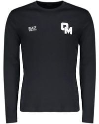 EA7 - Logo-Print Long-Sleeve T-Shirt - Lyst