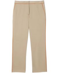 Burberry - Contrasting Trim Cropped Trousers - Lyst