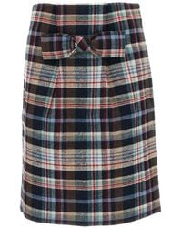 ShuShu/Tong - Geruite Midi-Rok Met Strik-Detail - Lyst