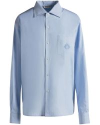 Bally - Embroidered Logo Cotton Button-up Shirt - Lyst