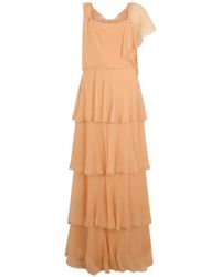 Alberta Ferretti - Ruffled Silk-Chiffon Maxi Dress - Lyst