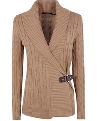 Ralph Lauren - Kabelgebreid Vest Met Gesp - Lyst