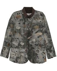 Ziggy Chen - Digital-Print Stand-Collar Blazer - Lyst