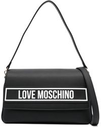 Love Moschino - Schultertasche mit Logo-Patch - Lyst