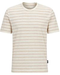 BOSS - Crew-Neck Striped T-Shirt - Lyst