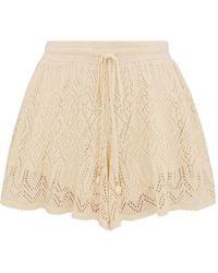 Zimmermann - Mahon Crochet-knit Drawstring Shorts - Lyst