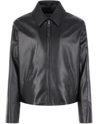 Loewe - Zip-Up Leather Jacket - Lyst