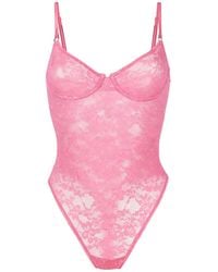 Fleur du Mal - Le Stretch Lace Bodysuit - Lyst