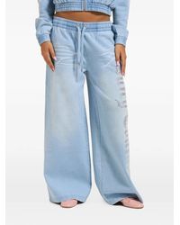 Juicy Couture - Logo-Embellished Wide-Leg Track Pants - Lyst