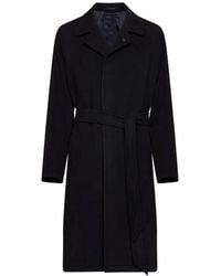 Tagliatore - Belted Single-Breasted Coat - Lyst