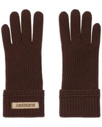 Burberry - Gants En Laine Mélangée À Patch Logo - Lyst
