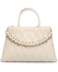 Guess - Bolso Satchel Maxine Acolchado Con Cadena Trenzada - Lyst