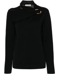 Jil Sander - Scarf-Detailed Knit Top - Lyst