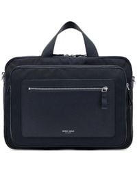 Giorgio Armani - Logo-Stamp Panelled Briefcase - Lyst