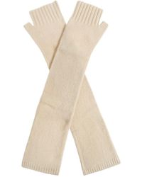 Ganni - Gerippte Handschuhe Mit Logo - Lyst