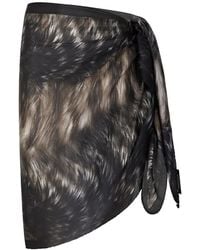Roberto Cavalli - Scarf With Fur Print - Lyst