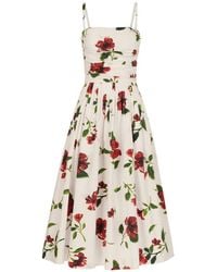 Oscar de la Renta - Hibiscus Cotton Poplin Dress - Lyst