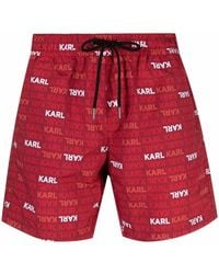 KARL LAGERFELD - Logo-Print Patch-Detail Swim Shorts - Lyst