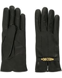 Moschino - Logo Plaque Gloves - Lyst