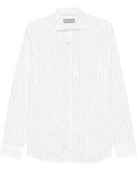 Canali - Pinstripe-Pattern Long-Sleeve Shirt - Lyst