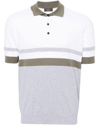 Peserico - Striped Cotton Polo Shirt - Lyst