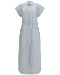 Jacob Cohen - Belted Striped Maxi Dress - Lyst