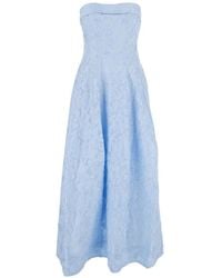 Jonathan Simkhai - Valeria Floral-Jacquard Strapless Midi Dress - Lyst