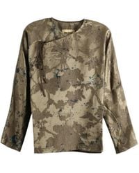 Uma Wang - Floral-Print Tie-Fastening Blouse - Lyst