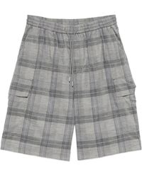 Juun.J - Check-Pattern Cargo Shorts - Lyst